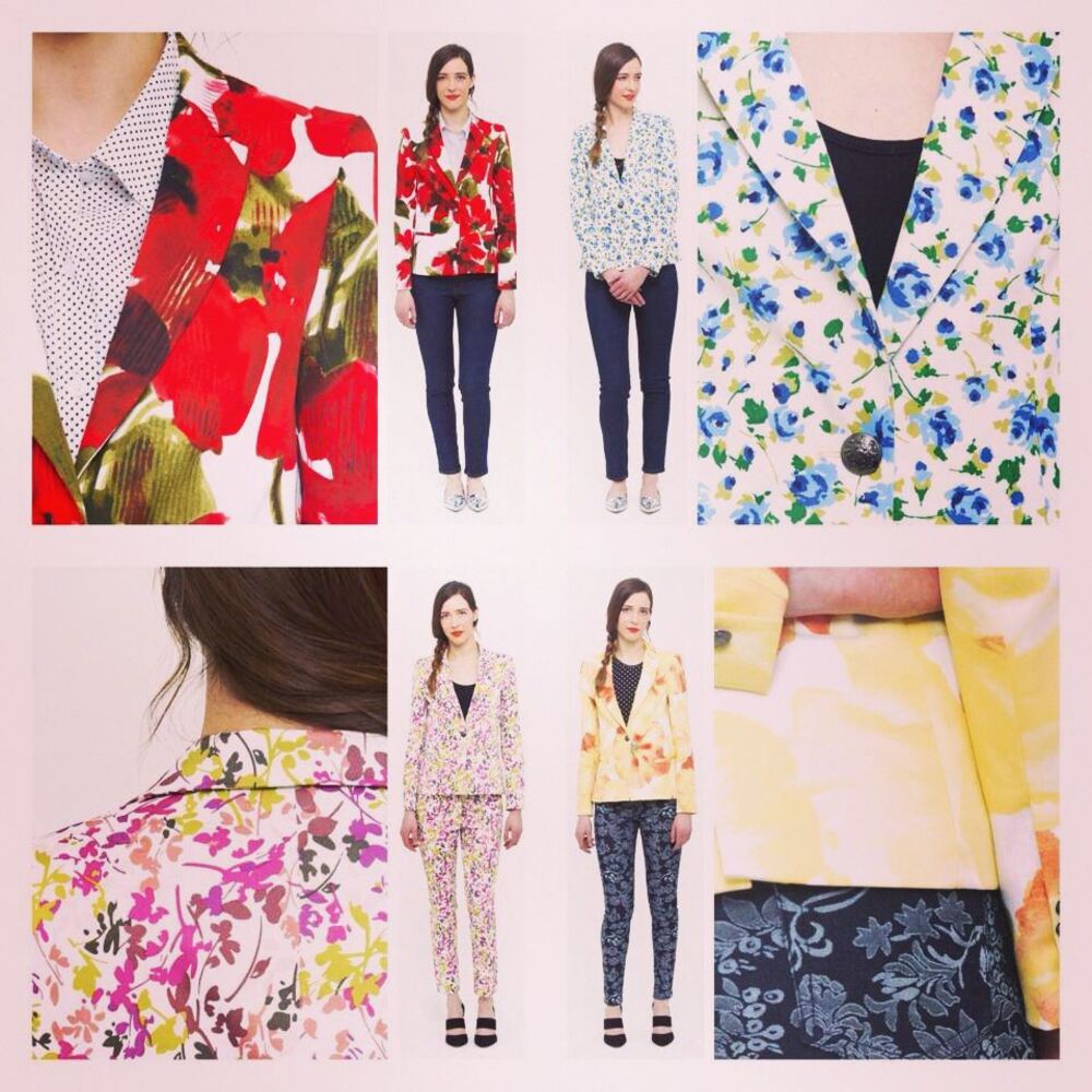 OAK73 Women's PINK Floral Blazer Jaceket Sz XS NWOT $150 Blue Yellow